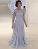 2024 2024 Nuovo 2024 Vintage maniche lunghe della sposa sposo spalle scoperte pizzo ricamo in rilievo abiti eleganti per la madre lunghezza del pavimento Plus Size 2023