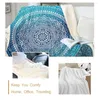 Cobertores Beddingoutlet Sherpa Throw Blange Turqueise Paisley Mandala Design Fleece super macio