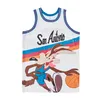 Film Basketball 2 Wile E Coyote Maillots Film X Looney Tunes Rétro Blanc Violet Sport D'équipe Pur Coton Retraite Respirant Vintage Pull Collège HipHop Uniforme