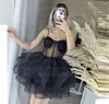 Abiti da festa Glitter Little Black Boning esposto 2024 Gonna tutu Abiti corti da ballo Ruffle Girl Homecoming Robe Vestido De