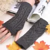 Guanti da ciclismo 1Pair Winter Fashion Senza dita Donna Warm Long Gothic Lolita Guanti da lavoro a maglia fai-da-te Guanti Hip-Hop Solid Classic Arm Warmer