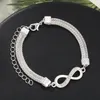 Ankiety moda srebrne kolorowe bransoletki cyrkonowe dla kobiet dziewczęta luksusowe regulowane łańcuchy stóp biżuteria 2023 Prezent imprezowy