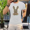 T-shirts voor heren 2023 Zomer luxe konijn katoenen heren t-shirt korte mouw mannen korte mouw geprint thirt top t-shirt cloing gratis verzending