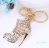 Crystal High Heels Shoes Key Chains Rings Shoe Pendant Car Bag Keyrings For Women Girl KeyChains Gift
