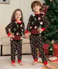 家族を一致する衣装クリスマスパジャマセット2023クリスマスディアサンタプリントPJS大人の児童服服セットベビージャンプスーツドッグ服231120