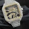 Carier Nouveau 3 styles BP Factory Skeleton Vvs Moissanite Montre Iced Out Montre-bracelet Pass Diamonds Test Eta Luxe Saphir Montres Or Argent Automatique Iced Out Watche