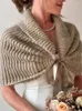 Women's Knits SEASONS Winter Knitted Shawl Lace Up Cape Over Wedding Dress Elegant Fashion Short Sleeve Sweater Women Cardigan ASSW86122