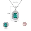 Europa retrô cheio de diamante verde gema S925 colar com pingente de prata joias femininas micro conjunto colar de zircônia colar para mulheres festa de casamento presente de dia dos namorados SPC