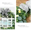 Decorative Flowers Fake Wreath Home Decor Pastoral Style Fence Bike Plaid Bowknot Front Door Wall Window Eucalyptus