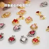 Nagelkunst-Dekorationen, 10 Stück, goldfarben, rosa, Sailor Moon, Liebe, Herz, Zirkon, Teile, Schmuck, Nägel, Zubehör, Charms, Zubehör 231120