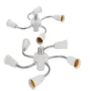 Justerbar vit E27 basljusuttag splitter gooseneck LED -glödlampor hållare omvandlare med förlängningslang 3 4 5 väg adapter243k