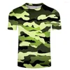 Heren t shirts roodgrijs groen camouflage kleding 3D geprinte t -shirt mannen vrouwen vrouwen korte mouw T -shirt merk top grappige tees Aziatische maat