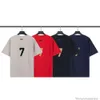 Tee tshirts luksusowe męskie projektant odzieży moda prawidłowa wersja mgły sezon 7 Flocking druk numer 7 Mały moda amerykańska losowa para sl krótka sl
