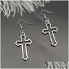 Charm Crystal Cross Drop Earrings For Men Women New Trendy Fashion Ear Jewelry Pendientes Mujer Moda Wholesale Dropshippig D Dhgarden Otaz0