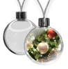 Özel boş süblimasyon Noel süs kar akışı topu şeffaf diy Noel ağacı kolye dekorasyon Noel hediyesi