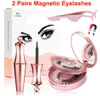 Magnetischer flüssiger Eyeliner und Wimpern mit Make-up-Spiegel-Pinzette, 2 Paar 3D-Falschwimpern-Set, 5 Magnet-Wimpern, kein Kleber erforderlich R3829161