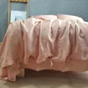 Conjuntos de cama Conjunto de capa de edredão tingido liso lavado algodão linho respirável durável macio