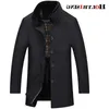 Misto lana da uomo Cappotto da uomo spesso Abrigos Hombre Invierno Cappotti casual Giacca di lana grigio caffè con collo morbido XL-5XL 18585-5 Nadi22