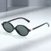 Solglasögon mode oval liten ram kvinnlig seniorkänsla