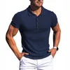 قمصان الرجال بالإضافة إلى الحجم قميص بولو S-4XL للرجال ذوي الياقات القصيرة الأكمام المطرزة الأعمال غير الرسمية عالي الجودة الصيف تجفيف سريع