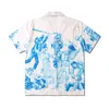 Chemises décontractées pour hommes 2023Summer Mode Hommes Manches courtes Surdimensionné Blanc Hawaiian Beach Harajuku Mens Viking Imprimer Bouton Up Chemise Poleras