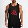 Débardeurs pour hommes Norse Viking Corne d'Odin Rouge Détresse Top Homme Vêtements d'été Anime T-shirt Hommes Vêtements de sport