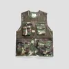 Men's Vests Men Breathable Fishing Travel Mesh With Zipper Pockets Summer Camouflage Army Green Black For Outdoor 230420