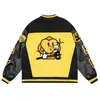 Men's Jackets Hip Hop Baseball Jacket Men Anime Catroon Embroidery Japanese Streetwear College Varsity Harajuku Bomber Fashion Biker Coat 231118