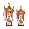 Cheerleading Trophy Metal College Sports Trophy Awards Cerimônia de Ouro Peda de Ouro Copo Craft 230420