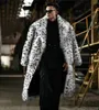 Men's Fur Faux leopard print fur integrated man coat long suit collar imitation trend winter warm jacket 231120