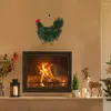 Kwiaty dekoracyjne świąteczny wieniec z kurczaka z kurczakiem 12 -calowy sztuczny w kształcie sezonowy ręcznie wykonany wieszak na drzwi do drzwi dla