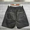 Men's Shorts High Quality Cotton Casual Vintage Patchwork Zipper Nice Washed Heavy Fabric Men Women Drawstring Gym