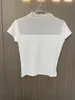 İlkbahar ve Yaz için Kadın Tişörtleri Giysileri 2023 Mesh Micro-Transparent Dikiş T-Shirt 0316