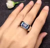 Кластерные кольца великолепные 6 8 мм размер натуральный синий топаз драгоценный драгоц