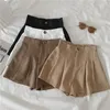 Kvinnors shorts lucyver casual enkla shorts kvinnor koreansk mode elastisk hög midja shorts kvinna ulzzang sommaren veckade breda ben korta byxor 230420