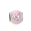 Fits Pandora Bracelets 20pcs Mother's Day Pink Enamel Family Member Charms Beads Silver Charms Bead For Women Diy European Necklace Jewelry