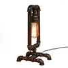 Bordslampor Loft Industrial Wind Lamp Iron Water Pipe American Retro Bar Bedroom Office Bedside Light Reading Desk