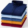 Camisas informales para hombre de talla grande 7XL, camisa de algodón de pana 100 para hombre, vestido de negocios de ajuste Regular de manga larga para hombre, bolsillo cómodo 230420