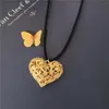 Ожерелья с подвесками, лето 2023, ожерелье с сердечками для женщин, модные полые подвески золотого цвета для девочек, подарок, ювелирные изделия