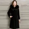 Women's Fur Faux Fur Particle Sheep Shearling Coat Women's Winter Wool Hooded Fur Real Fox Fur Collar Fur All-In-One Thick Warm Plush Coats 231118
