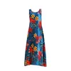 Nowe sukienki, drukowana sukienka Maxi 2024 Vintage Kobiety Sundress Summer Długie vestido kobiet