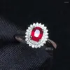Pierścienie klastra T1214 Ruby Ring Fine Biżuter