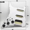 SSS Pre-Wired Loaded Left-Hand Handg Guitar PickGuard Plectrum Protector Set Single Coil och Multi-Switch Pickup Harness (White Pearl/Black)
