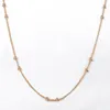 Anhänger Halsketten 2023 3mm Curb Cuban Double Bead Link Halskette für Frauen Mädchen 585 Rose Gold Farbe Kette Mode schmuck Geschenke HCN39