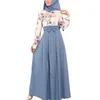 Vêtements ethniques Robe musulmane Mode Abaya Dubaï Fleurs Tempérament élégant Imprimer Long Bow Turquie Arabie Saoudite Ramadan