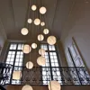 Lustres conception personnalisée linéarité moderne albâtre d'éclairage de cuisine pendante suspendue en marbre suspendu