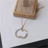 Fashion Womens Necklace Pendant Choker Chain Jewellery 18k Gold Plated Silver Designer Brand Letter Crystal Pearl Necklaces Wedding Jewelry Accessories