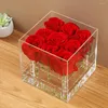 Hediye Paketi Saydam Romantik Boş 9 delikli Akrilik Gül Standı Kutusu Su Tutucu Ebedi Çiçek