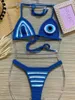 Mulheres Swimwear Mulheres Crochet Bikini Sets Feminino Sexy Flor Swimsuit Ajustável Lace Up Top Laranja e Azul Cor Boho Beachwear Swim