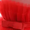 Robes de fille rouge gonflé tulle fleur filles robe traînant première fête de communion pour fille enfants costume princesse anniversaire vêtements 231118